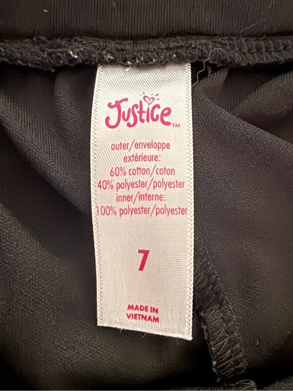 Justice Girls 7 Black Skort